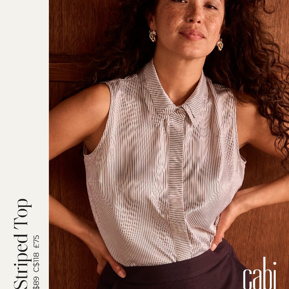 Cabi Striped Top (M) - Sample Sale